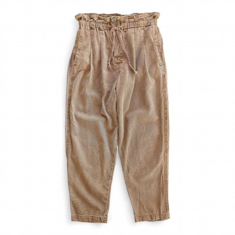 Free People Margate Drawstring Paperbag Pants Khaki Sz S - Picture 4 of 10